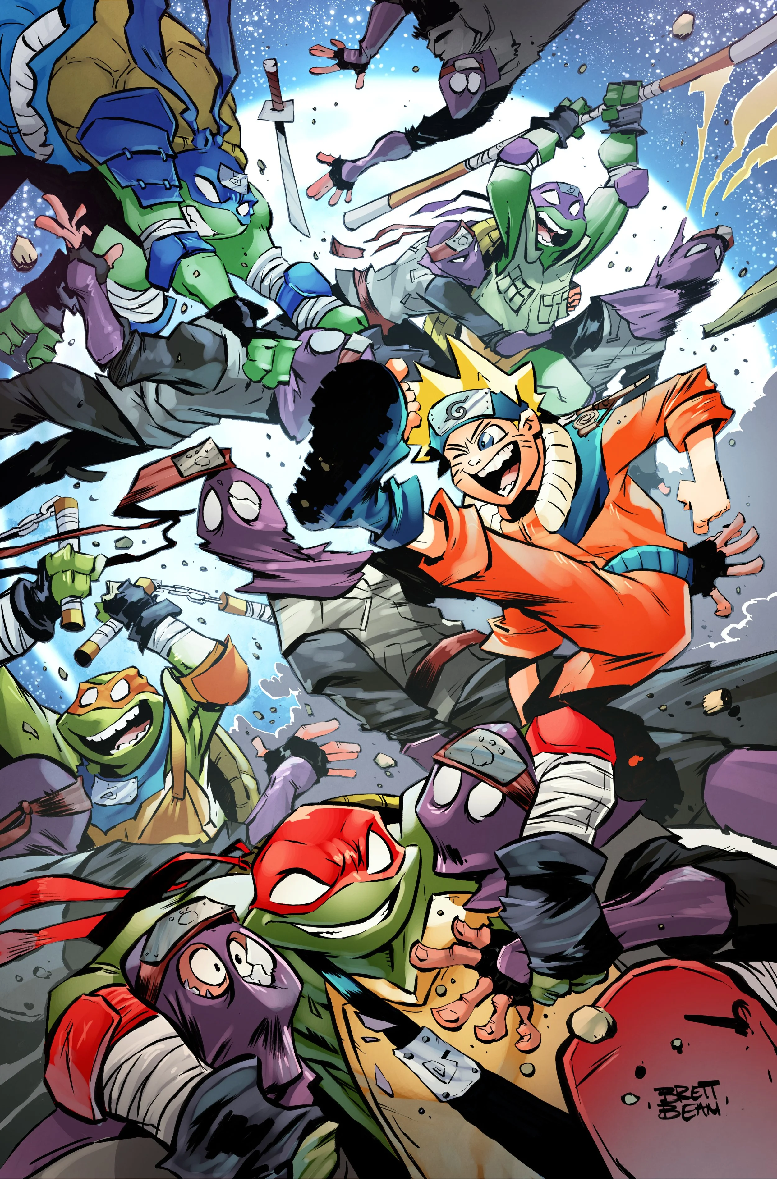 TEENAGE MUTANT NINJA TURTLES X NARUTO #3 Variant B — Brett Bean